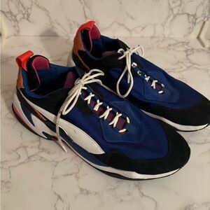 Puma Blue and Black Sneakers with White Accents